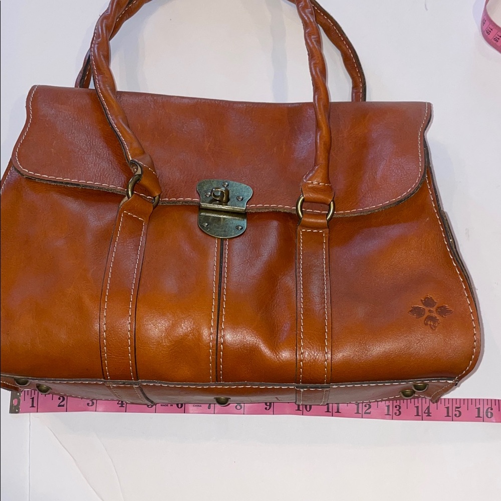 Patricia Nash Chic Brown Leather shoulder Satchel - Picture 15 of 16